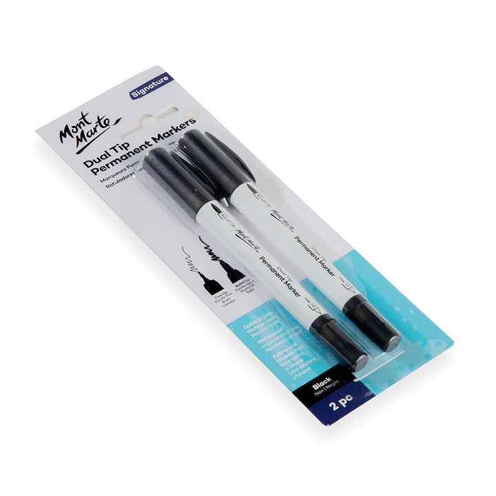 Dual Tip Permanent Markers 2pc – Black