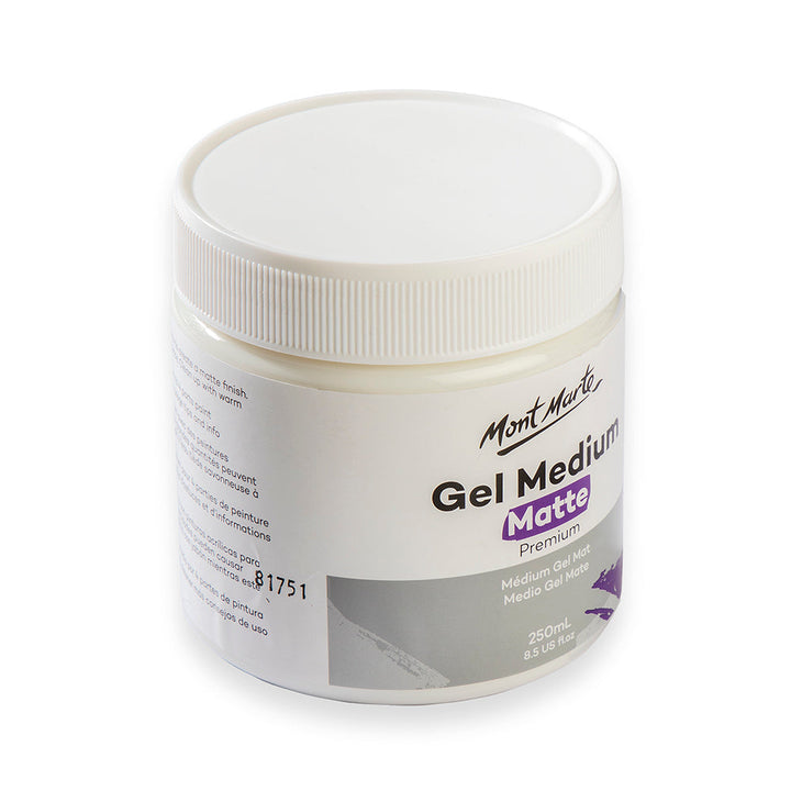 Gel Medium Matte Premium 250ml - Matte Finish for Acrylic Paints