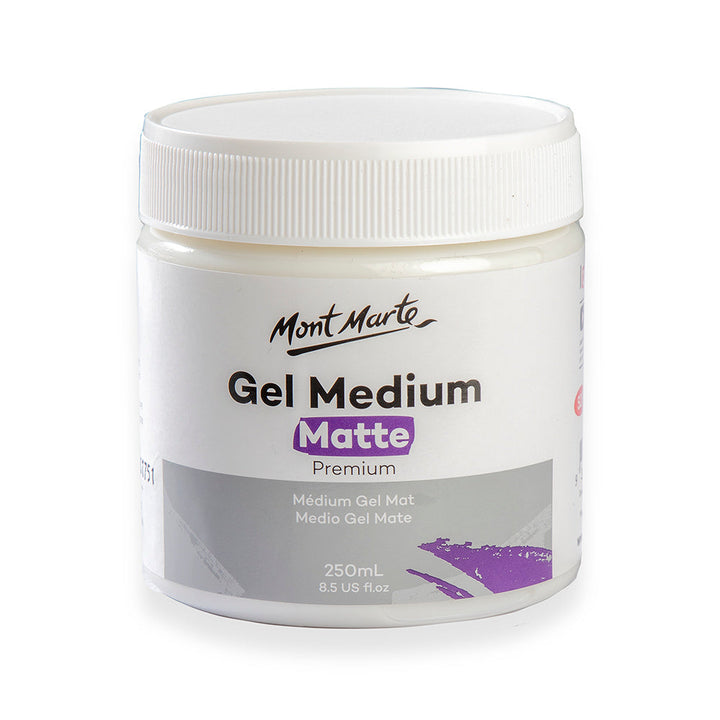 Gel Medium Matte Premium 250ml - Matte Finish for Acrylic Paints