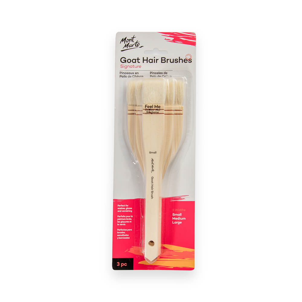 Mont Marte Goat Hair Brushes Signature 3pc – Japanese Style Brushes