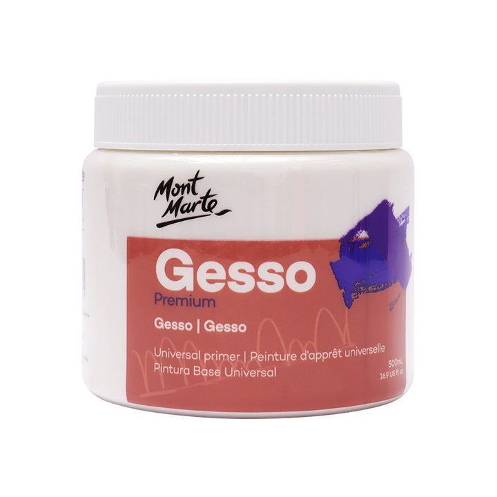 Premium Gesso 500ml (16.9oz) - Universal Primer for Painting