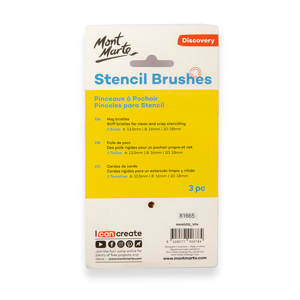 Stencil Brushes Discovery 3pc – Perfect for Crisp Stencil Art