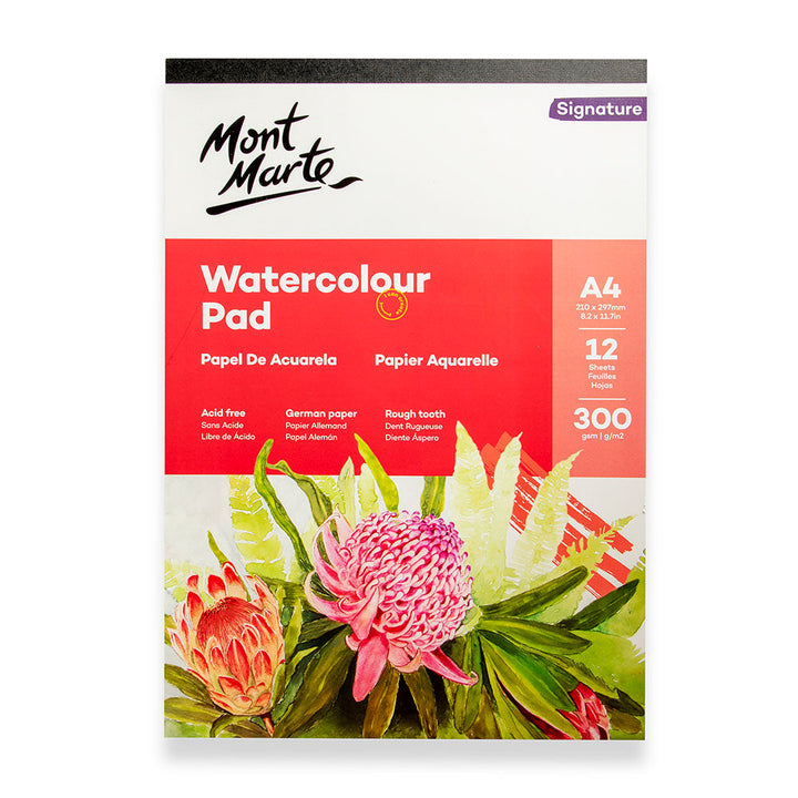 A4 Watercolor Pad Signature 12 Sheets 300gsm – Acid-Free German Paper