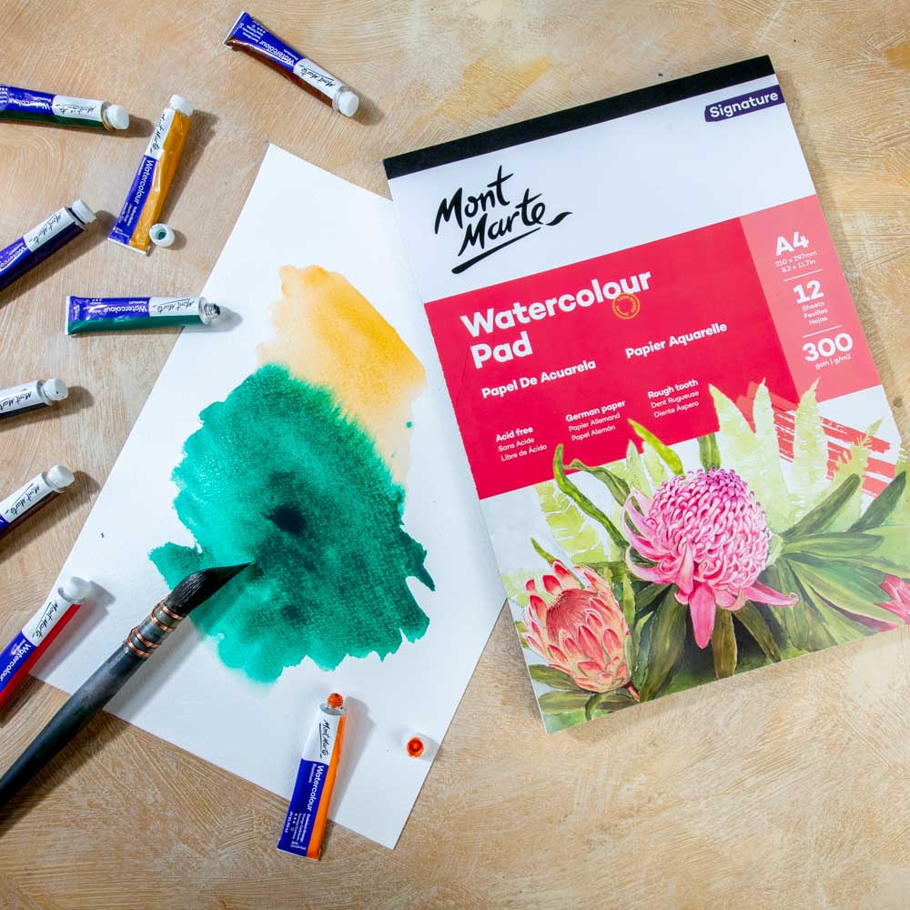 A4 Watercolor Pad Signature 12 Sheets 300gsm – Acid-Free German Paper