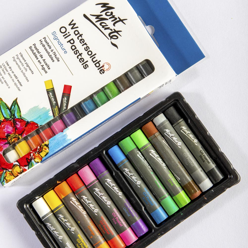 Watersoluble Oil Pastels Signature 12pc – Blend, Mix & Create Stunning Effects