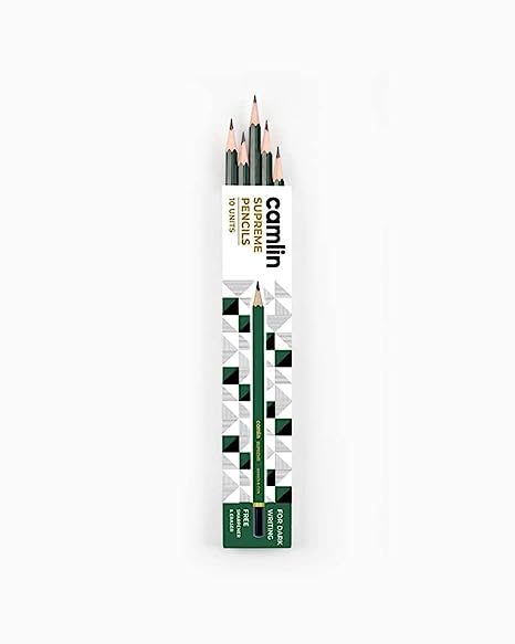 A Pack of dark Green Body Colour Camlin Supreme Smooth & Dark Pencil