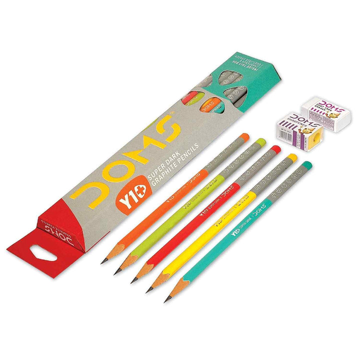 DOMS Y1+ Super Dark Triangle Pencil - Bbag | India’s Best Online Stationery Store