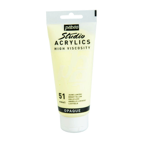 PEBEO High Viscosity Studio Acrylics-Bright Yellow 51 / Bbag indias best online store