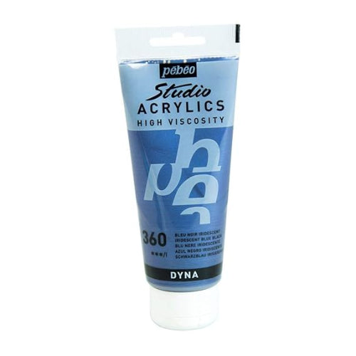 PEBEO High Viscosity Studio Acrylics - Iridescent Blue-Black (360) - Tube of 100 ML /  bbag indias best online store 