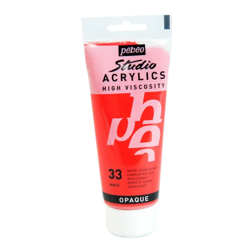 Pebeo High Viscosity Studio Acrylics -  Cadmium Red Hue (33) - Tube of 100 ML / bbag indias best online store 
