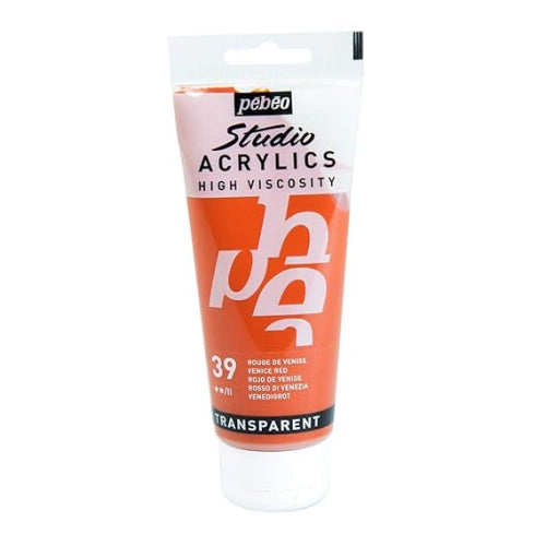 Pebeo High Viscosity Studio Acrylics - Venice Red (39) - Tube of 100 ML / bbag indias best online store 
