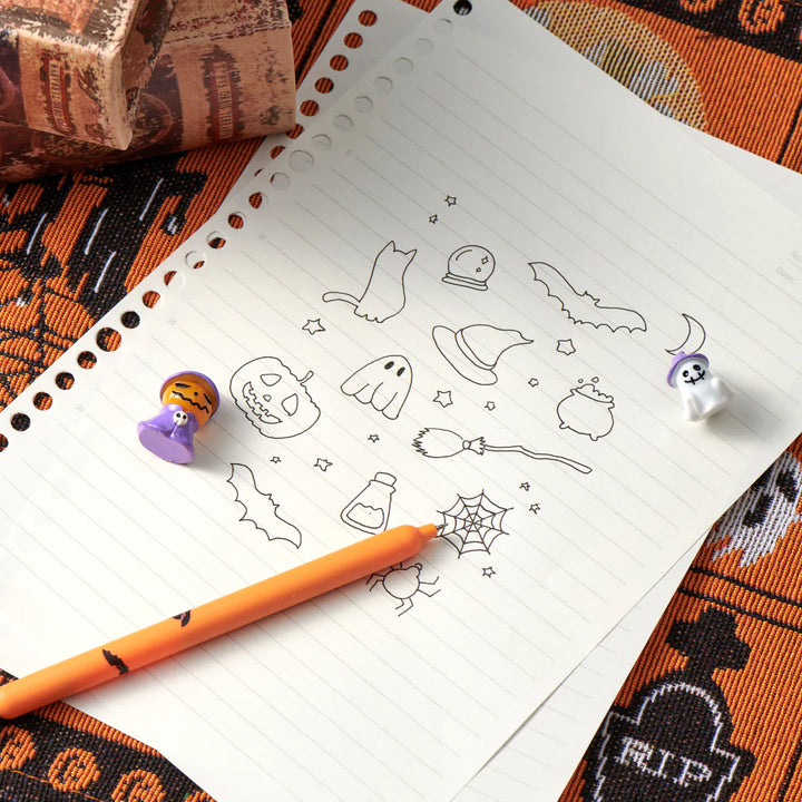 kacogreen popup gel ink pen halloween 3 piece set in orange / bbag indias best online store