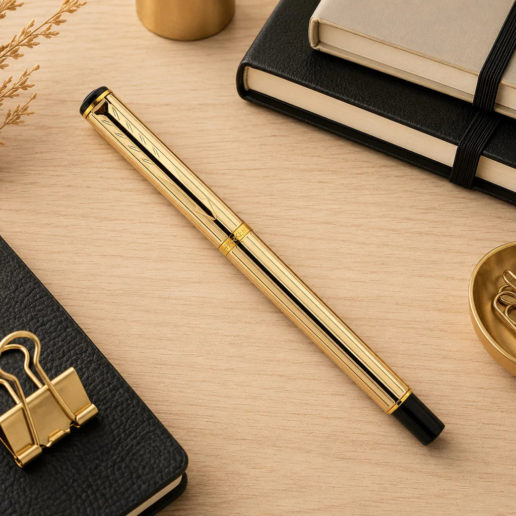 Parker Premium Rialto Gold GT Fountain Pen Bbag | India’s Best Online Stationery Store