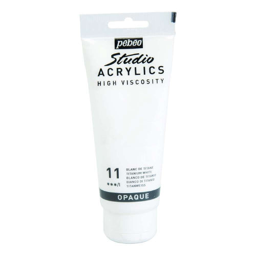 pebeo High viscosity Studio Acrylic Titanium White 11 - Tube of 100 ml