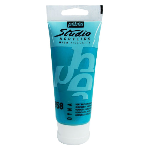 Pebeo High Viscosity Studio Acrylics - Iridescent Green-Blue (358) - Tube of 100 ML / Bbag indias  best online store 
