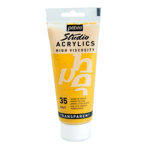Pebeo High Viscosity Studio Acrylics - Venice Yellow (35) - Tube of 100 ML / bbag indias best online store 
