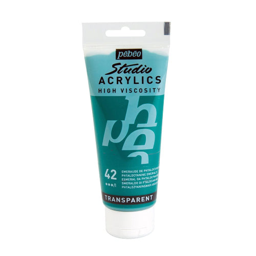 Pebeo High Viscosity Studio Acrylics  phthalocyanine green 42 Tube of 100ML