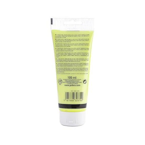 Pebeo High Viscosity Studio Acrylic – Fluorescent Yellow (372) Tube of 100ml