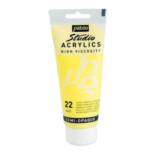 Pebeo High Viscosity Studio Acrylics - Lemon Cadmium Yellow Hue (22) - Tube of 100 ML / bbag indias best online store 
