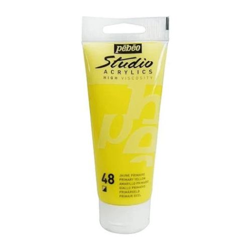 Pebeo High Viscosity Studio Acrylics - Opaque Primary yellow (48) - Tube of 100 ML / bbag indias best online store 