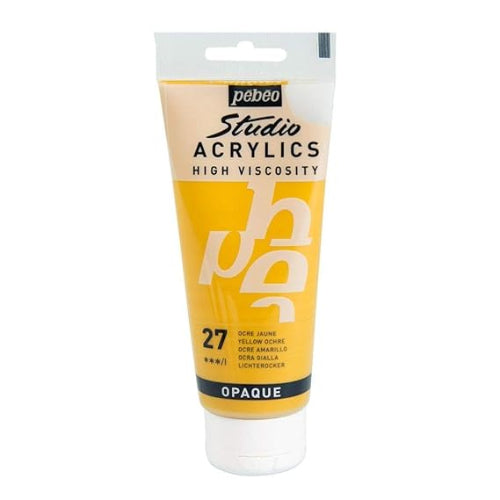 Pebeo High Viscosity Studio Acrylics -  Yellow Ochre (27) - Tube of 100 ML / bbag indias best online store 
