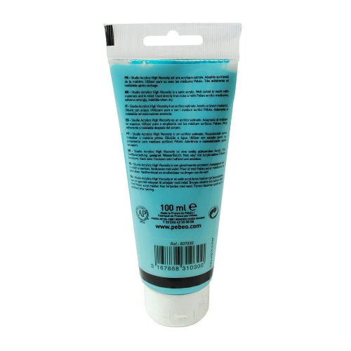 Pebeo high viscosity studio acrylics - Turquoise blue (30) - Tube of 100 ML  / Bbag Indias best online store 