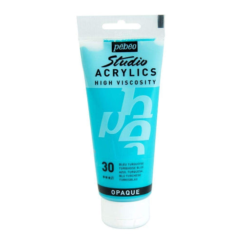 Pebeo high viscosity studio acrylics - Turquoise blue (30) - Tube of 100 ML  / Bbag Indias best online store 