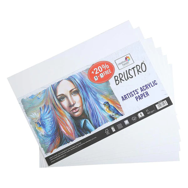 Brustro Artists Acrylic Paper Sheets - Bbag | India’s Best Online Stationery Store
