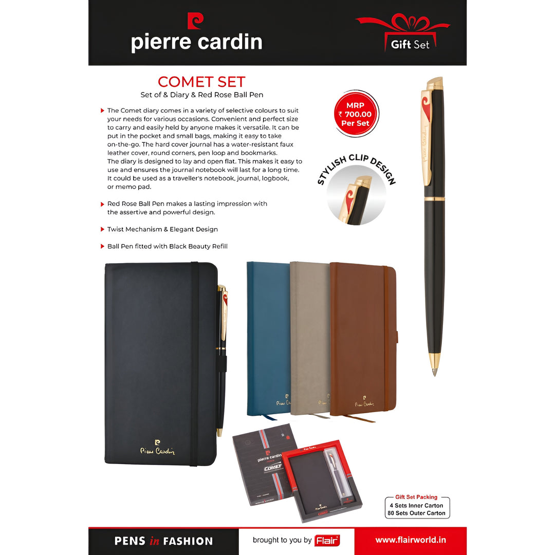 Pierre Cardin Comet Gift Set - Elegant Pen & Diary Combo