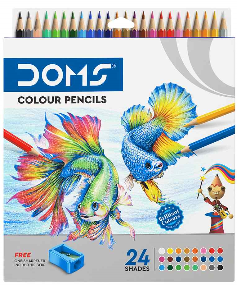 DOMS Colour Pencil 24 Shades - Bbag | India’s Best Online Stationery Store