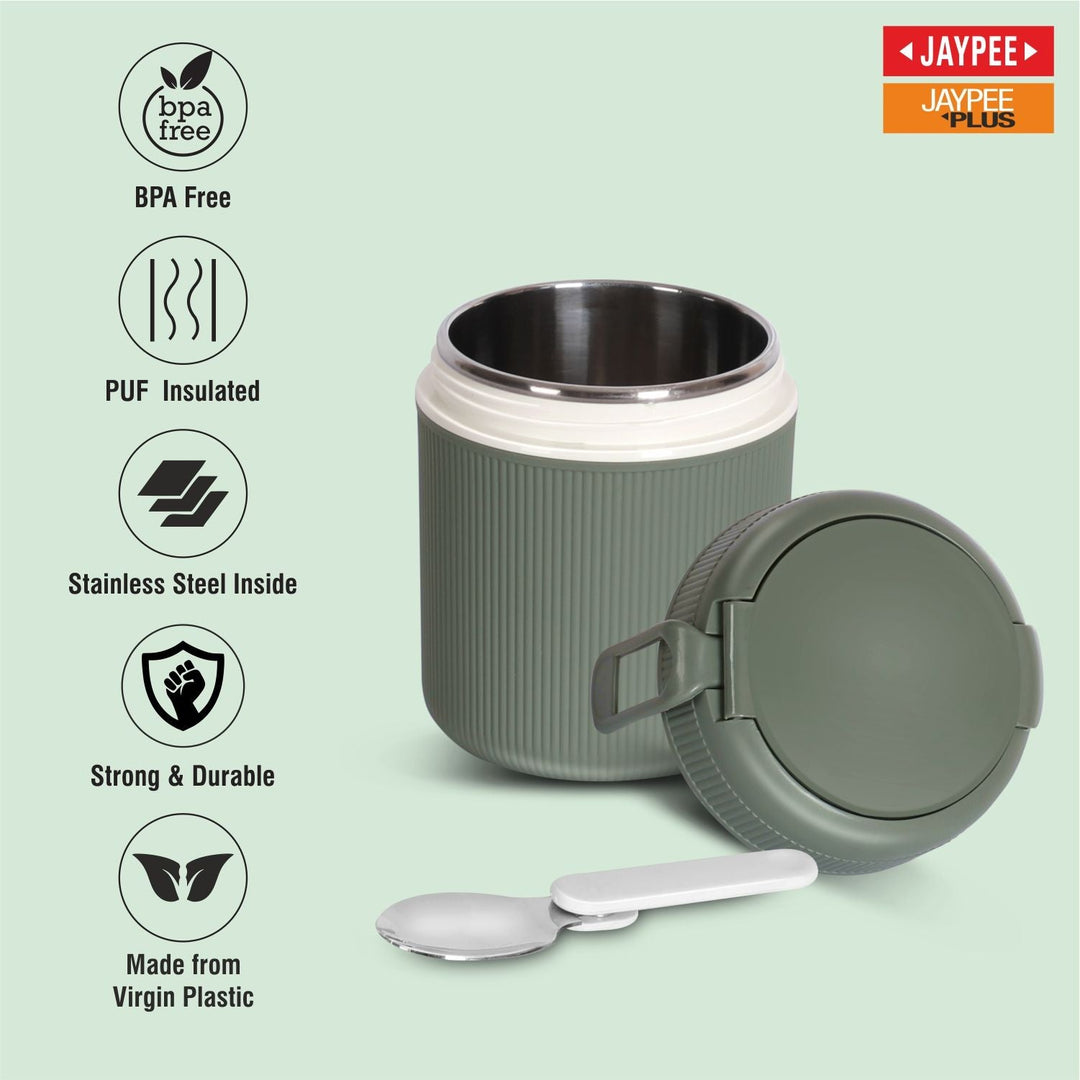 Jaypee Solo Meal Lunch Box 550ml  Insulated Steel Tiffin with Spoon Bbag | India’s Best Online Stationery Store