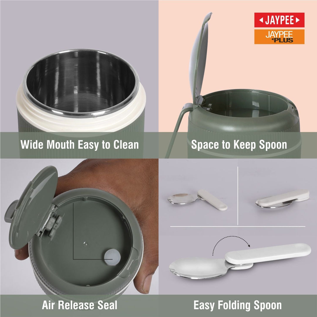 Jaypee Solo Meal Lunch Box 550ml  Insulated Steel Tiffin with Spoon Bbag | India’s Best Online Stationery Store