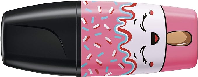 Cute Face Drawn on Stabilo BOSS Mini Sweet Friends Highlighter pink in colour 