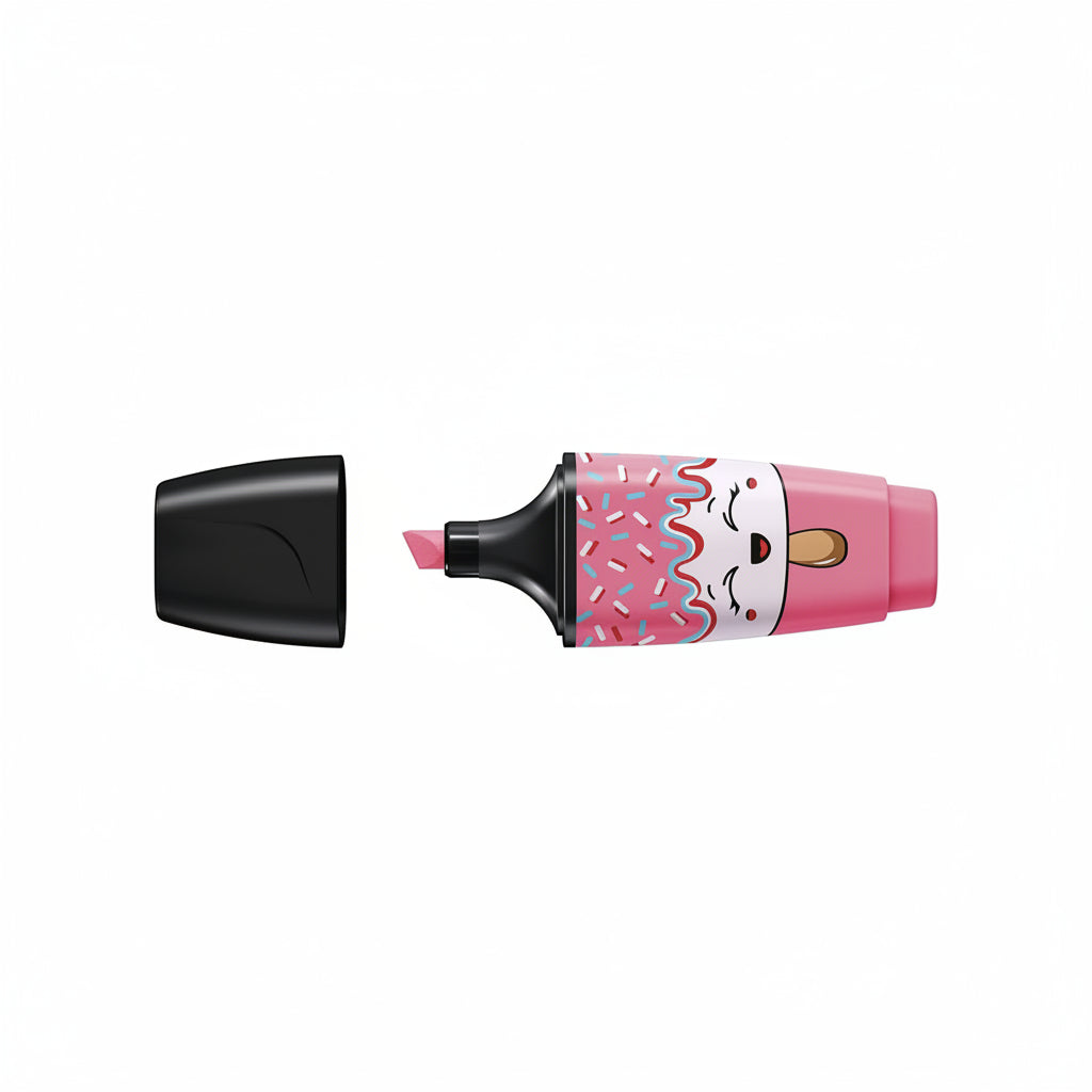Face Drawn on Pink Colour Stabilo BOSS Mini Sweet Friends Highlighter