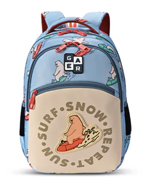 Gear Bear 17" Backpack Sky Blue Orange | Laptop & Daily Backpack Bbag | India’s Best Online Stationery Store