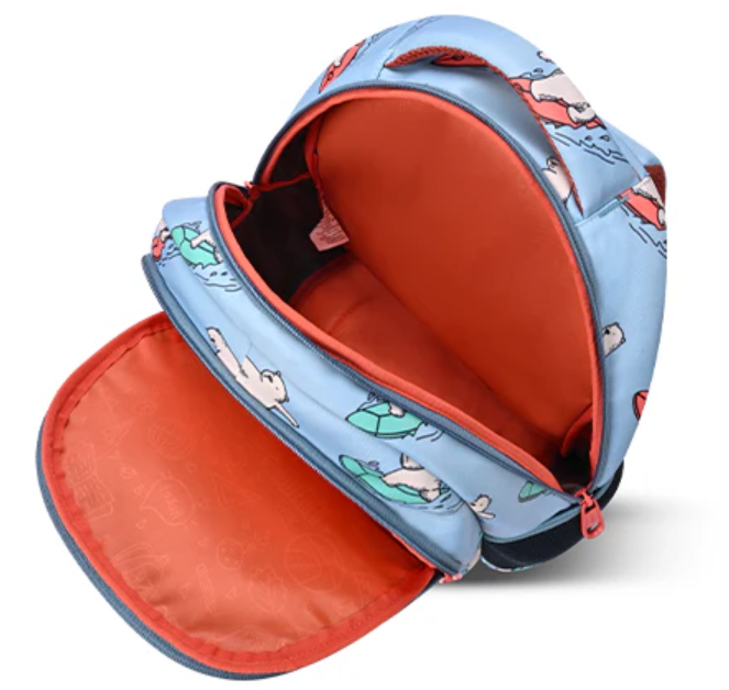 Gear Bear 17" Backpack Sky Blue Orange | Laptop & Daily Backpack Bbag | India’s Best Online Stationery Store