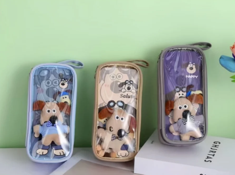 Cute Transparent Dog Pencil Pouch for Kids – Cartoon Large Capacity Zipper Case Bbag | India’s Best Online Stationery Store | MANADHAR STATIONERS PRIVATE LIMITED