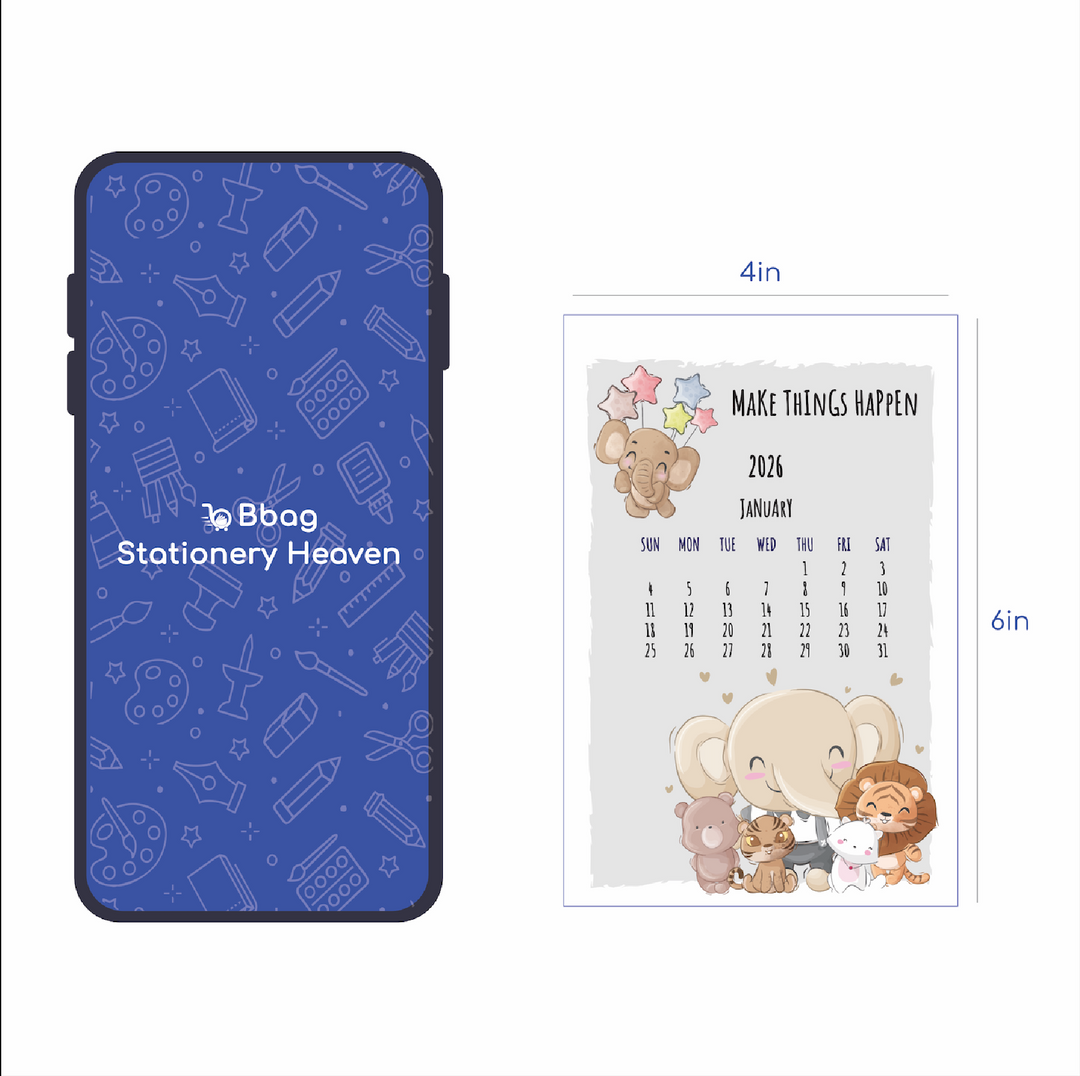 Creative Convert Cartoon Animal Print Desk Calendar Creative Convert