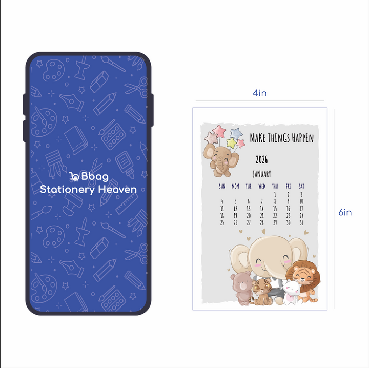 Creative Convert Cartoon Animal Print Desk Calendar Creative Convert