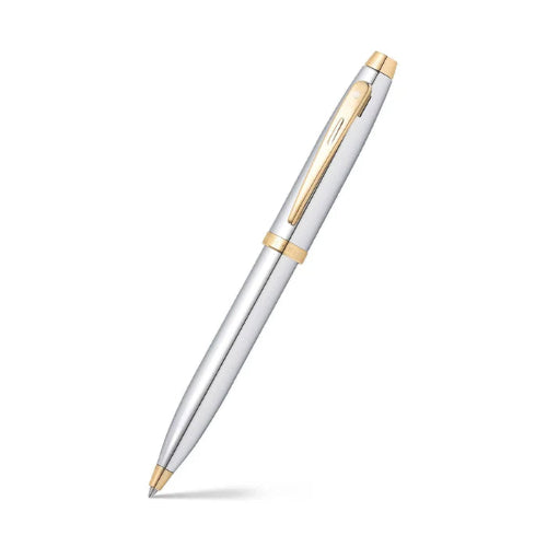 sheaffer chrome barrel gold trim ball pen / bbag indias best online store