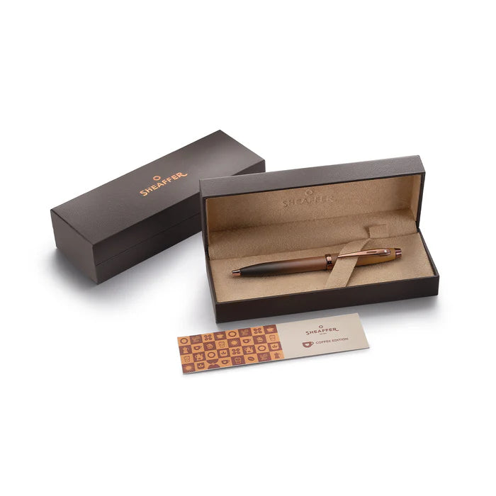 Sheaffer 9374 Coffee Edition Matt Brown Ballpoint Pen with Regal Brown PVD Trims