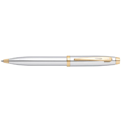 sheaffer chrome barrel gold trim ball pen / bbag indias best online store