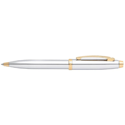 sheaffer chrome barrel gold trim ball pen / bbag indias best online store