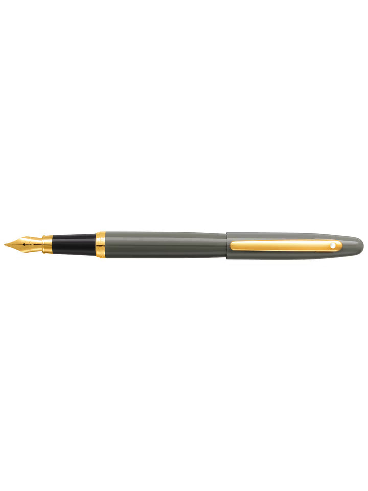 Sheaffer VFM 9427 Light Gray Fountain Pen with PVD Gold Tone Trim