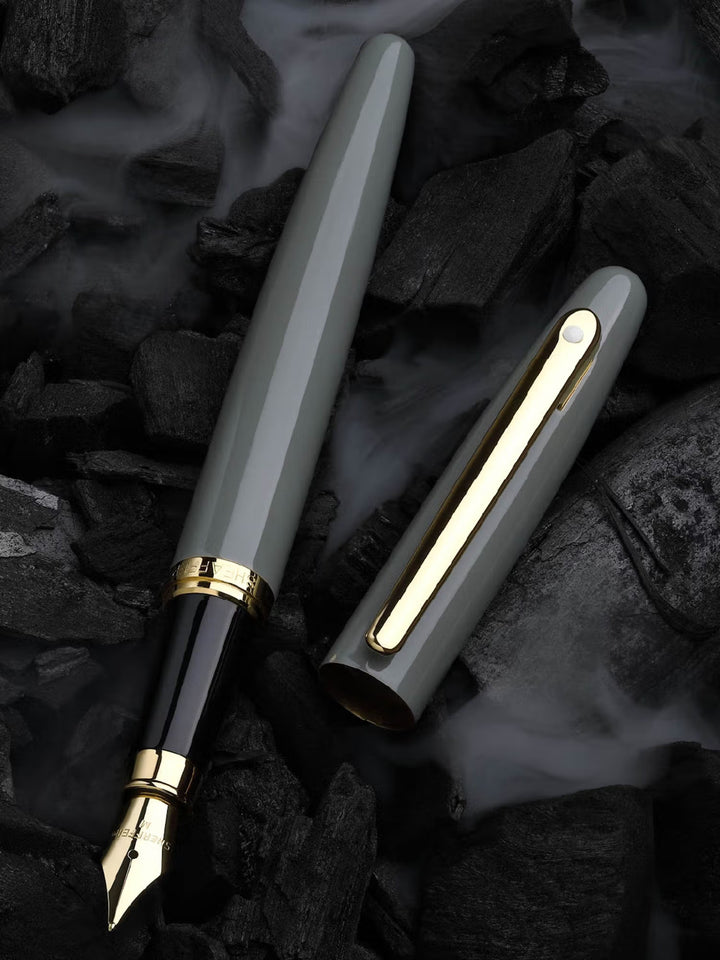 Sheaffer VFM 9427 Light Gray Fountain Pen with PVD Gold Tone Trim