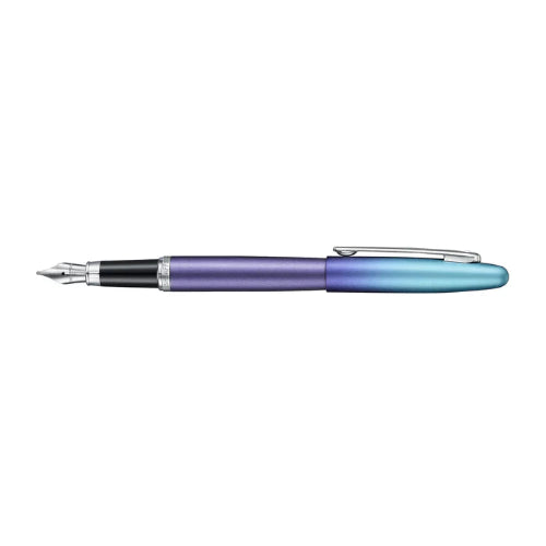 Sheaffer 9430 Expressions Blue and Purple Pearlised  Fountain Pen VFM PVD with Chrome Plated Trims - Fine / Bbag Indias Best Online Store 