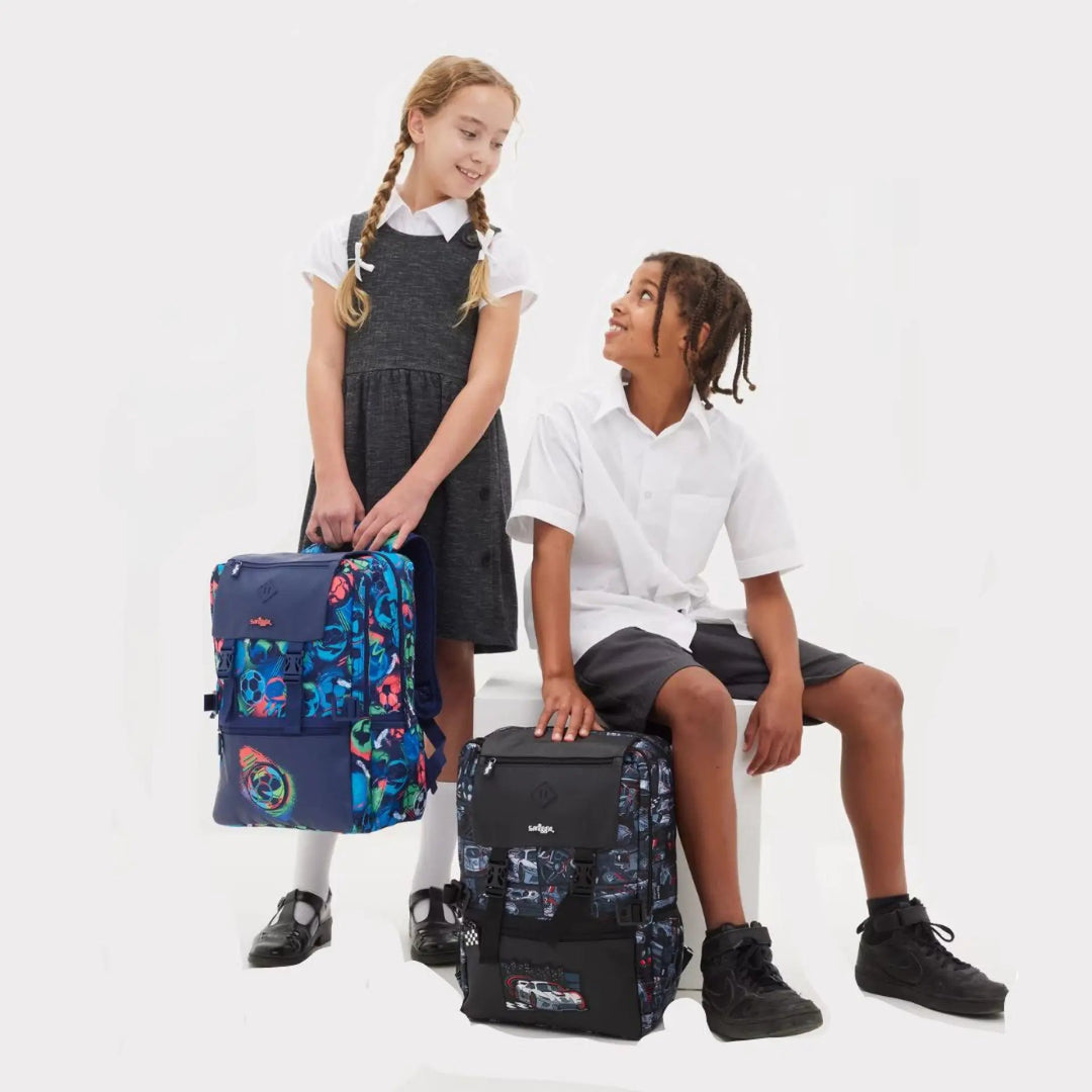 Smiggle Foldover Big Football Backpack Blue Bbag | India’s Best Online Stationery Store