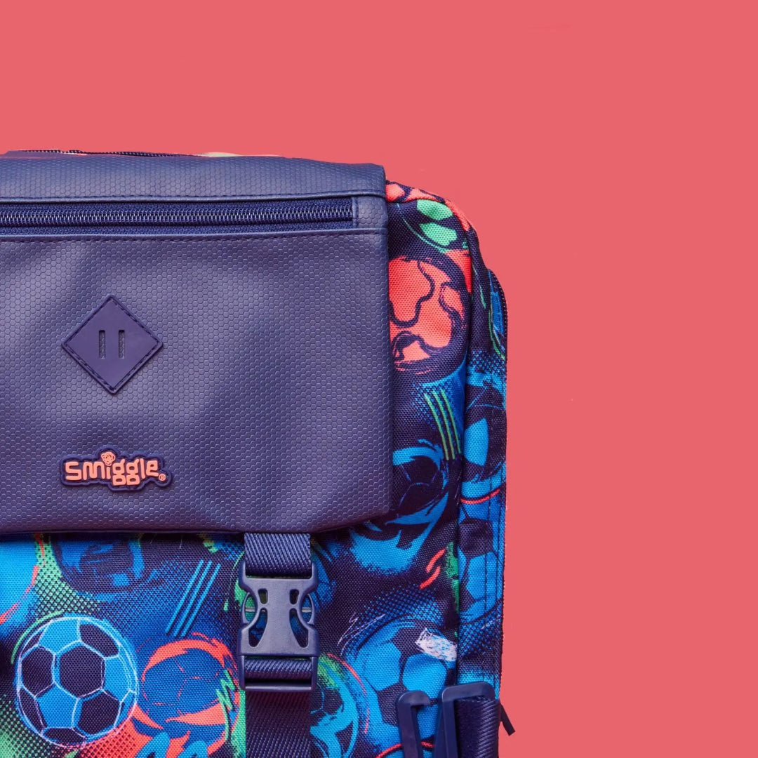 Smiggle Foldover Big Football Backpack Blue Bbag | India’s Best Online Stationery Store