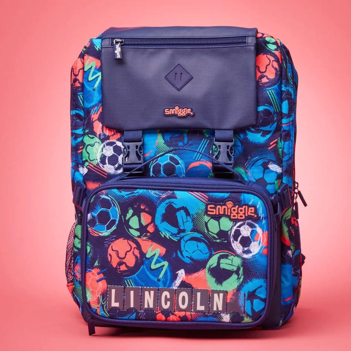 Smiggle Foldover Big Football Backpack Blue Bbag | India’s Best Online Stationery Store
