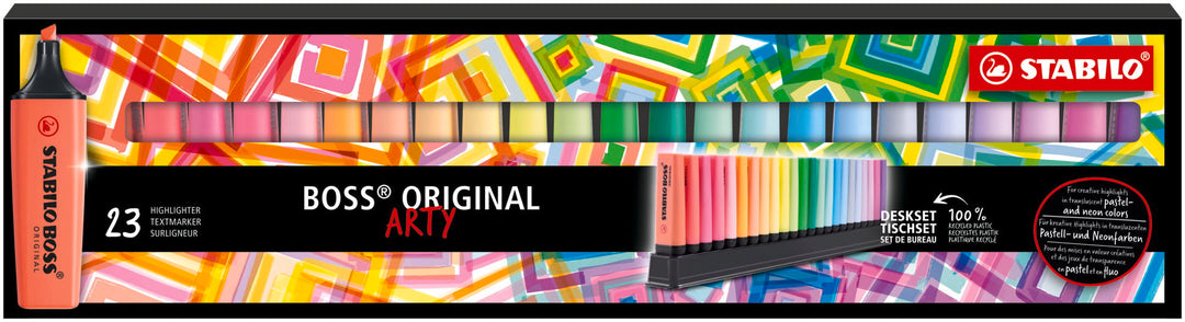 STABILO BOSS ORIGINAL ARTY Desk Set - 23 Vibrant Highlighter Colors